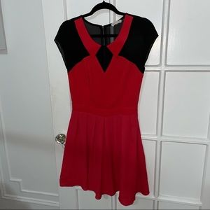 Orange Red Black Sugarlips Peter Pan Collar Dress